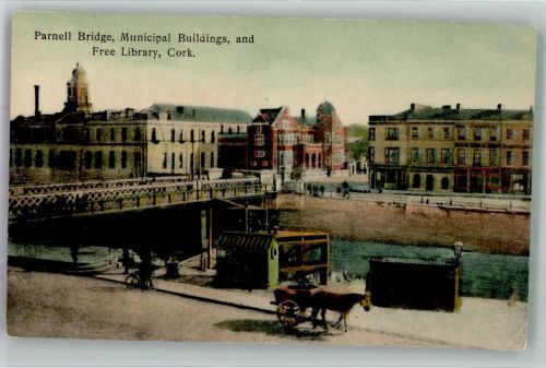 Cork 1910 Foto AK Parnell Bridge Rathaus