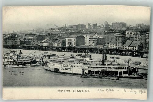 St. Louis 1906 Gebrauchsspuren Dampfschiff Quincy Hafen River Front