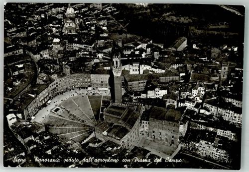 53100 Siena Foto AK Fliegeraufnahme Piazza del Campo