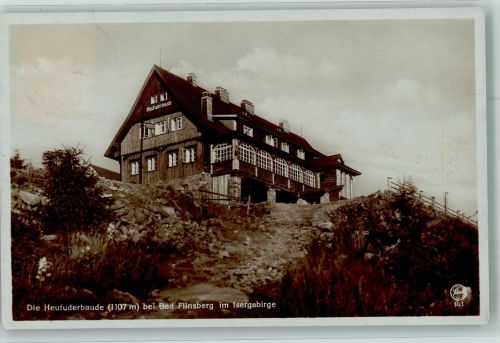 Heufuderbaude 1929 Foto AK Hüttenstempel