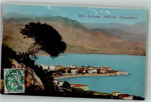 20000 Ajaccio 1928 Foto AK Korsika Marke bildseitig