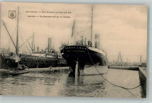 Antwerpen Anvers Foto AK Hafen Dampfer Parklands und Alpha