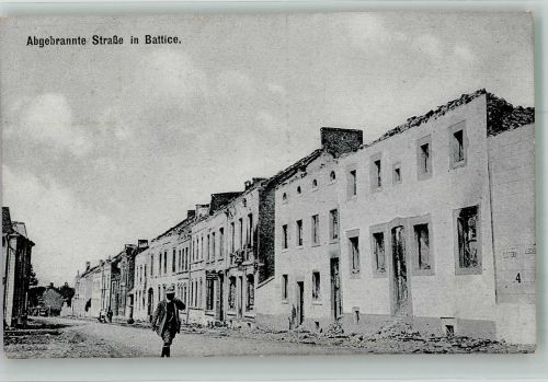 Battice Foto AK Trümmer ausgebrannte Häuser