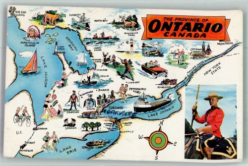 Toronto 1959 Foto AK Uniform Poliszit Landkarte Ontario