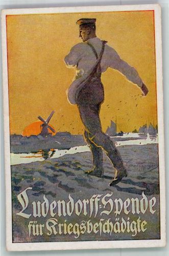 Ludendorff Spende für Kriegsbeschädigte Nr. 6 WK I Spende Künstlerkarte