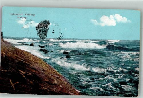 Kolberg Kolobrzeg 1925 Foto AK Brandung