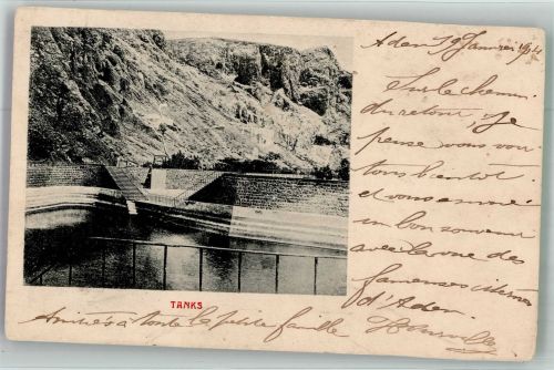 Saint-Denis 1904 Foto AK Wasserbecken Tanks Insel La Réunion