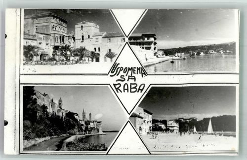 Arbe Rab Foto AK Hotel Hafen Schwimmbad Strand