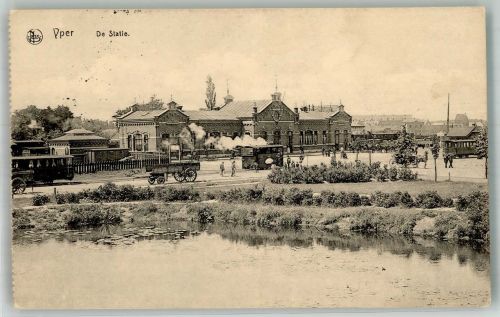 Ypres Ypern / Ieper 1916 Foto AK Bahnhof Eisenbahn Feldpost WK I Königl.Preuss.4.Ers.Div.