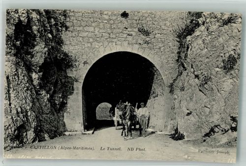 06500 Castillon Foto AK Tunnel Pferdefuhrwerk