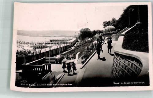 Varna Stalin 1941 Foto AK Treppe zur Badeanstalt