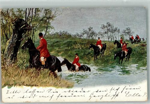 Treibjagd Hoffmann, A. 1908 Künstlerkarte