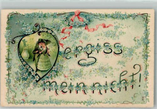Vergiss mein nicht Bahnpost Werdau Zug 2952 5.2.08 Blütenbild 1908 Prägedruck