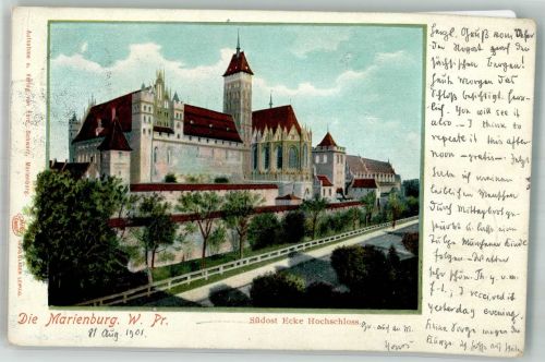 Marienburg Malbork 1901 Foto AK Hoch- Schloss