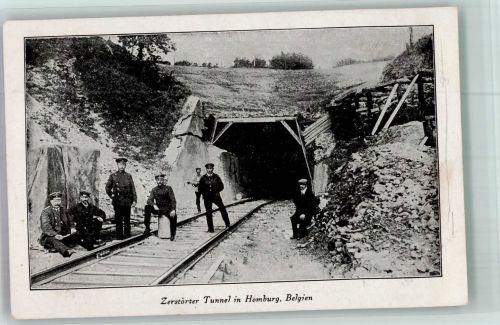 Plombieres Foto AK Uniform zerstörter Tunnel in Homburg