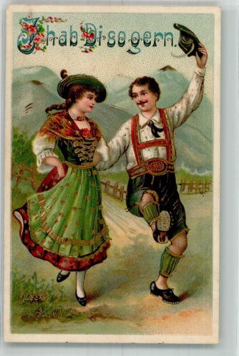 Tracht I hab Di so gern Tanz 1910 Prägedruck
