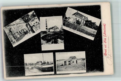 8494 Nes 1905 Foto AK Leuchtturm Hotel Hafen