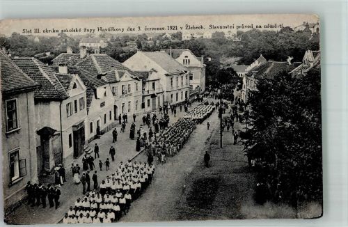 Zlin Gottwaldov 1921 Gebrauchsspuren Festumzug 1921 Zlebech