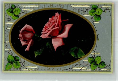 Rosen Jugendstil 1911 Prägedruck