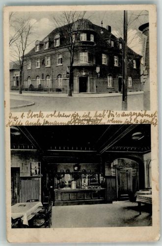 44532 W4670 Brambauer Gebrauchsspuren Gasthaus Central-Hof Schlabs Gaststube Tresen Foto AK
