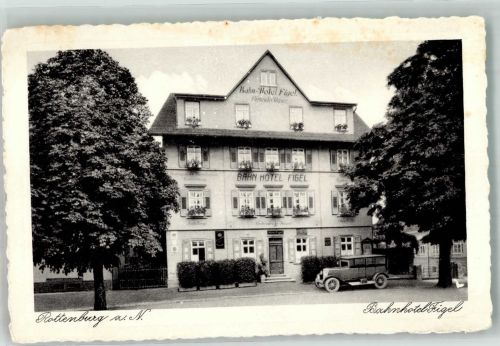72108 W7407 Rottenburg am Neckar Gebrauchsspuren Bahnhotel Figel Foto AK