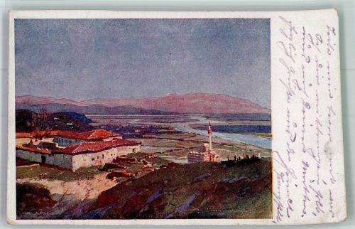 Tirana 1918 Künstlerkarte Lezha sign. Prinz, K.L. Alessio Rotes Kreuz Karte