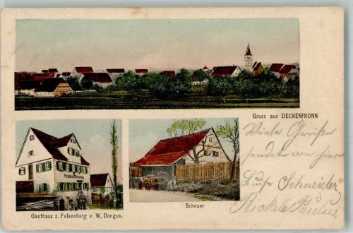 75392 W7269 Deckenpfronn Gebrauchsspuren Gasthaus zur Felsenburg Scheune Kl. Stauchung