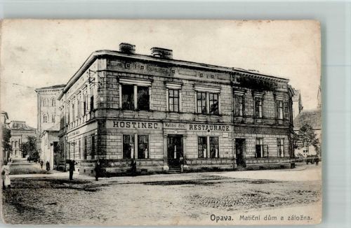 Opava Troppau 1908 Gebrauchsspuren Hotel Gasthaus