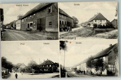 38723 W3370 Kirchberg , Harz 1918 Gebrauchsspuren Dorfstrasse Post Schule