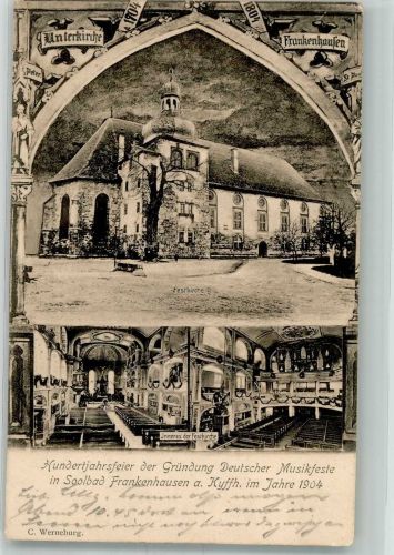 06556 O4730 Bad Frankenhausen ,Kyffhäuser 1906 - 100- jahrfeier Gründung Deutscher Musikfeste 1904 Festkirche Kirchensaal