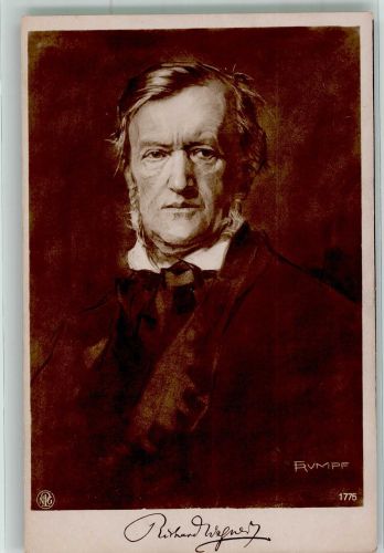 sign. Rumpf F. Richard Wagner Faksimile 1775 NPG Künstlerkarte