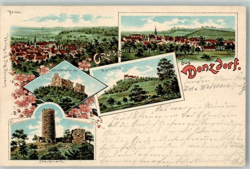 73072 W7322 Donzdorf 1901 Lithographie Scharfenschloss Staufeneck Ramsberg