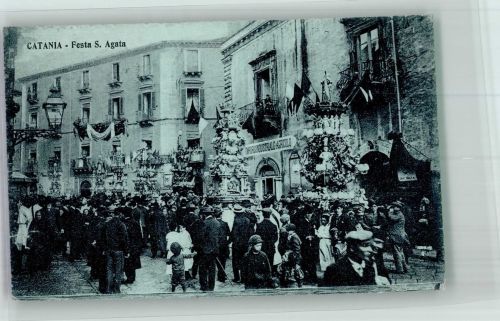95100 Catania Gebrauchsspuren Festa S. Agata Zensurstempel