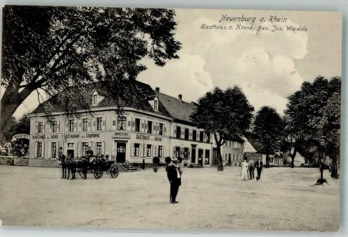 79395 W7844 Neuenburg am Rhein Foto AK Gasthaus zur Krone Kutsche