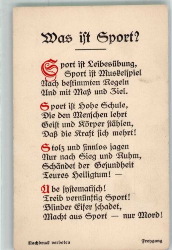 Gedicht Sport