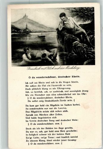 Rheinlied Nr. 4 K.T. Braubach m. Blick a.d. Marksburg Nixe