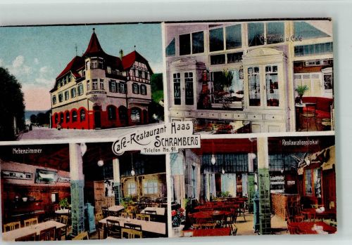 78144 W7230 Schramberg 1922 - Gasthaus-Cafe Haas Gastraum Nebenzimmer Conditorei Inflationsporto