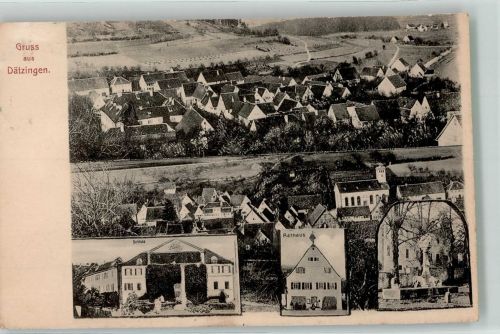 71120 W7043 Dätzingen , Kr Böblingen - Schloss Rathaus Brunnen