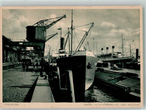 W2000 Hamburg Hafen Frachtschiff Verladekran Dampfer Cap Arcona