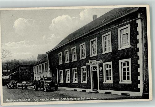 52062 W5100 Kornelimünster Foto AK Gasthaus Siemons Lastwagen Am Napoleonsberg