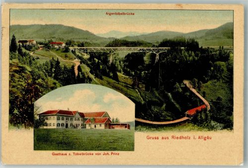 88167 W8999 Riedholz , Allgäu - Gasthaus zur Tobelbrücke Argentobelbrücke