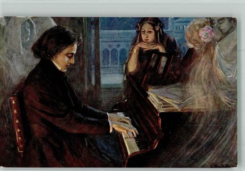 sign. Balestrieri In seinen Vorspielen Chopin, F. Künstlerkarte