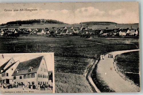 75382 W7262 Althengstett 1912 - Feldweg Gasthaus zum Adler
