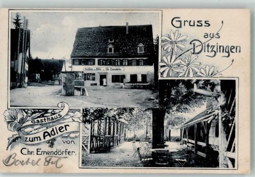 71254 W7257 Ditzingen 1910 - Gasthaus zum Adler Garten