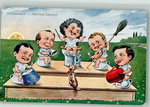 Frühkonzert Nachttöpfe WSBS 1194 Scheuermann, W. Künstlerkarte