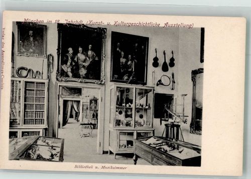 W8000 München Kunst- u. Kulturgeschichtl. Ausstellung Musikzimmer 18 Jhrh. Bibliothek