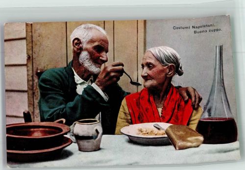 Gute Suppe Frau Mann Motiv Italien