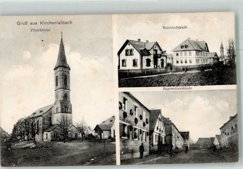 95469 W8585 Kirchenlaibach - Pfarrkirche Bahnhofstrasse Bayreutherstrasse