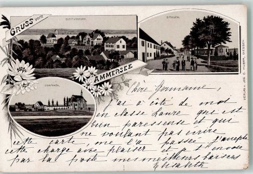 82266 W8084 Stegen a Ammersee - Verläufer Druck um 1890 Breitenbrunn Stegen Grafrath Ammersee