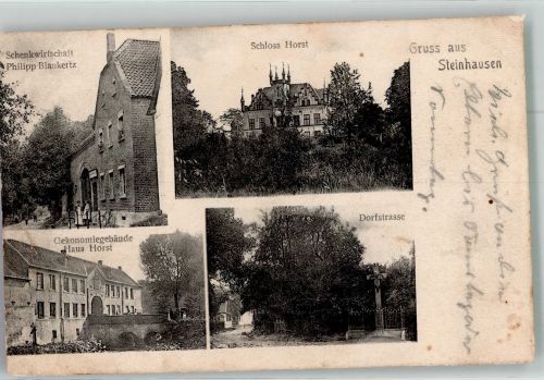 33142 W4793 Steinhausen , Kr Büren, Westf - Schloss Horst Gasthaus Blankertz Oekonomiegebäude Haus Horst Dorfstrasse